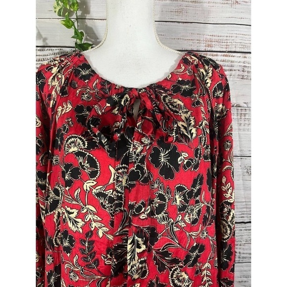 Masai Copenhagen Dress Small Medium Red Blue Floral Lagenlook Wedding Church - Picture 5 of 13